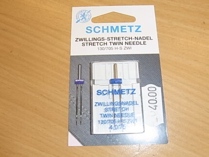 Schmetz tvilling nål 4.0/75 stræk
