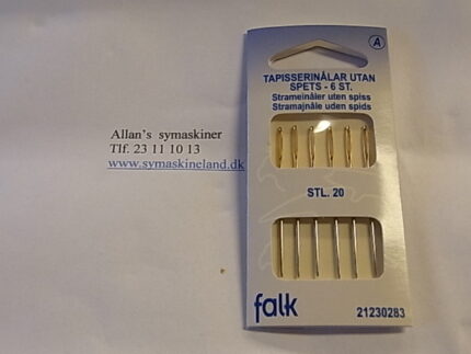 håndnåle u. spids st. 20 6 stk.
