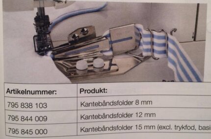Kantbåndsfolder 15 mm (excl. trykfod