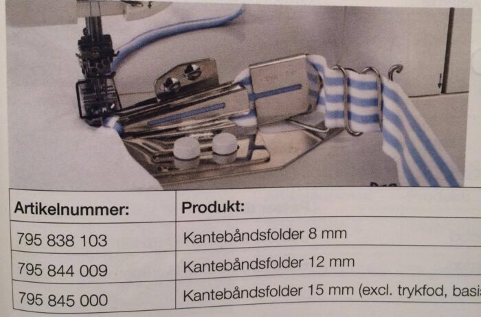 Kantbåndsfolder 15 mm (excl. trykfod